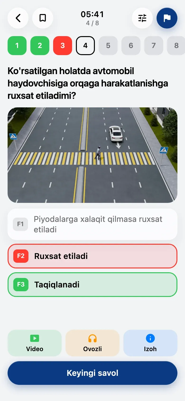 Test: to'g'ri va noto'g'ri javoblar